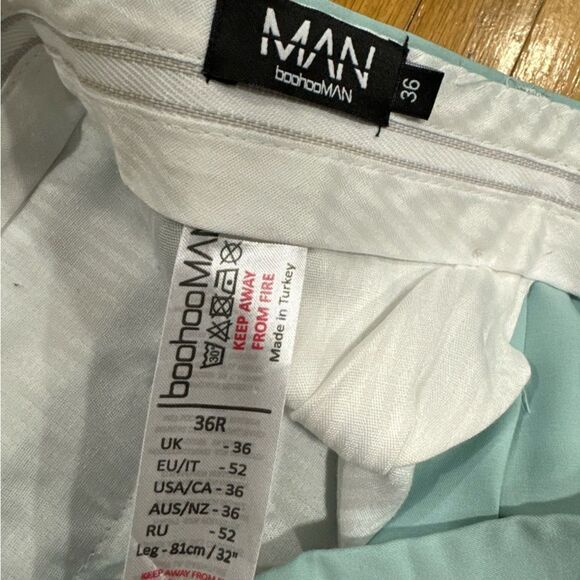 Boohoo Man Mint SKINNY BADGED SUIT TROUSERS - Picture 11 of 11